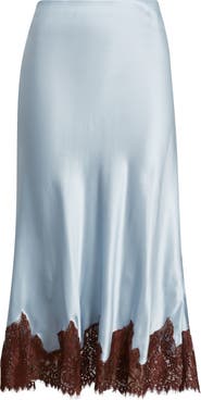 Reformation Carolina Lace Trim Silk Pajamas