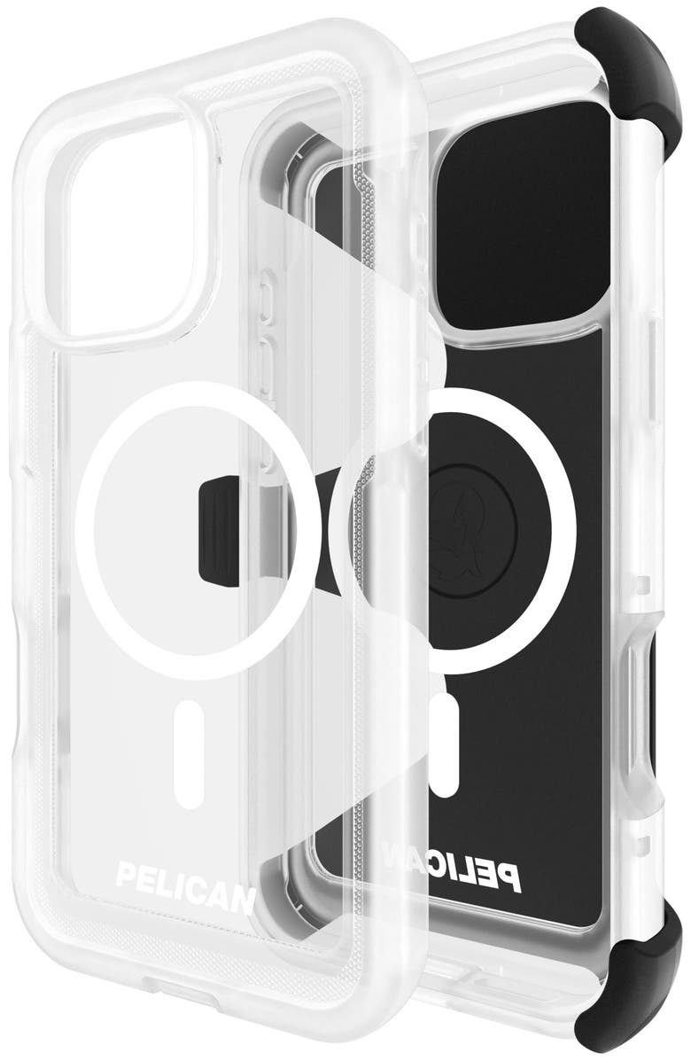 Pelican Voyager MagSafe Case with Holster for Apple iPhone 16 Pro Max, Main, color, Clear