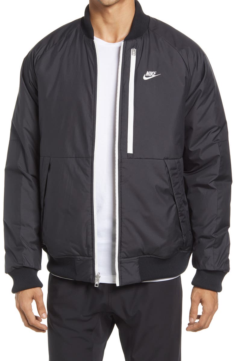 Nike Therma-FIT Legacy Reversible Water Repellent Bomber Jacket, Main, color, 