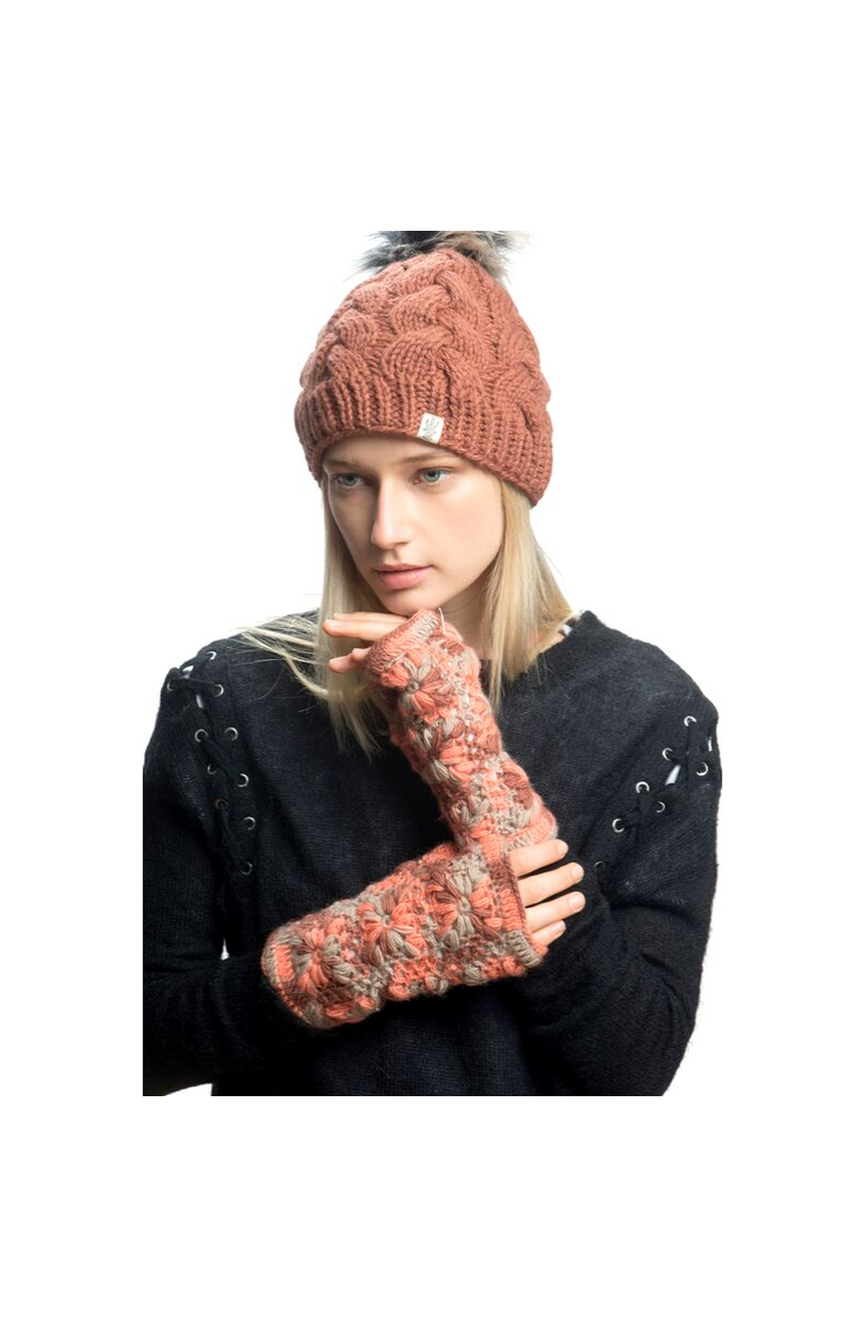 Nirvanna Designs Multi Color Flower Crochet Handwarmers, Alternate, color, Black Multi