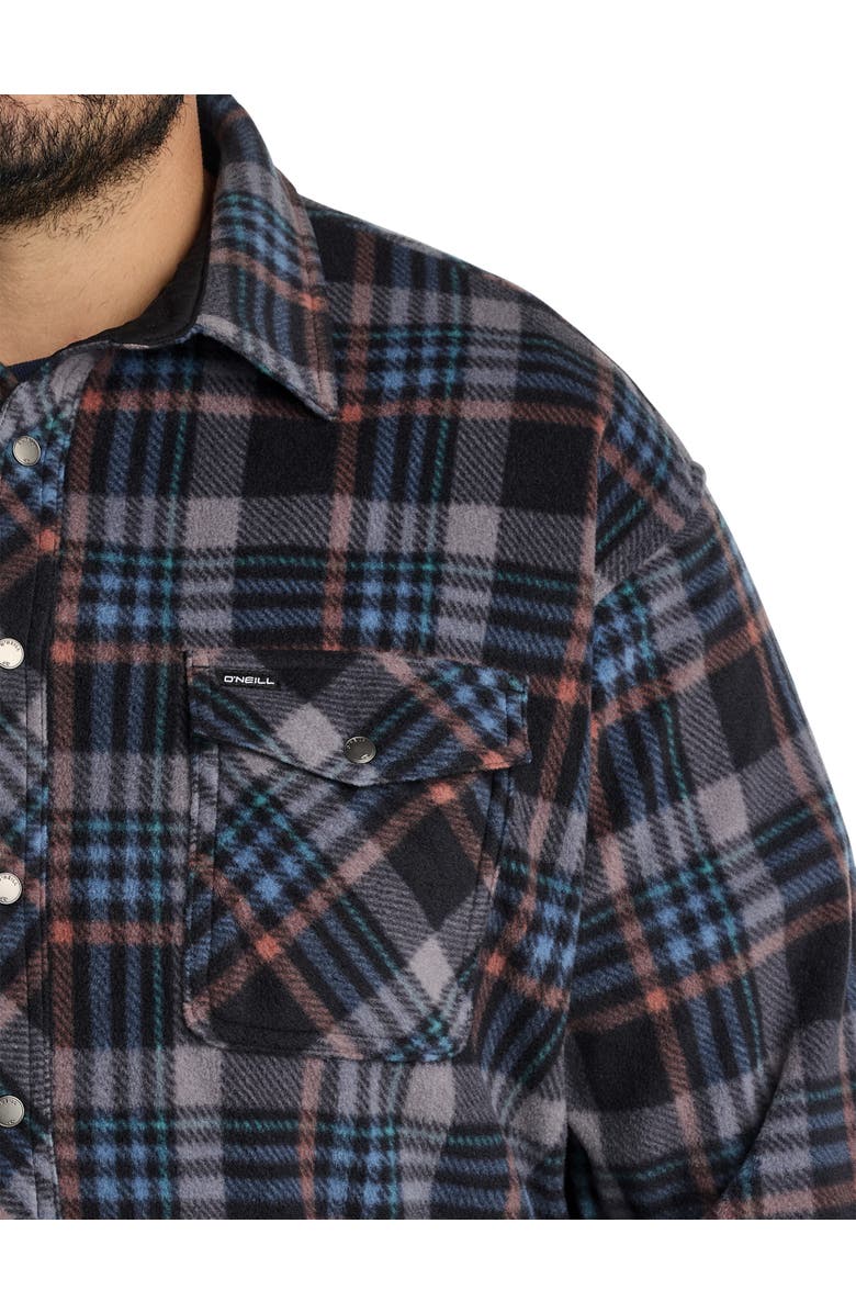 O'Neill Big & Tall Glacier Plaid Superfleece Flannel Sport Shirt, Alternate, color,