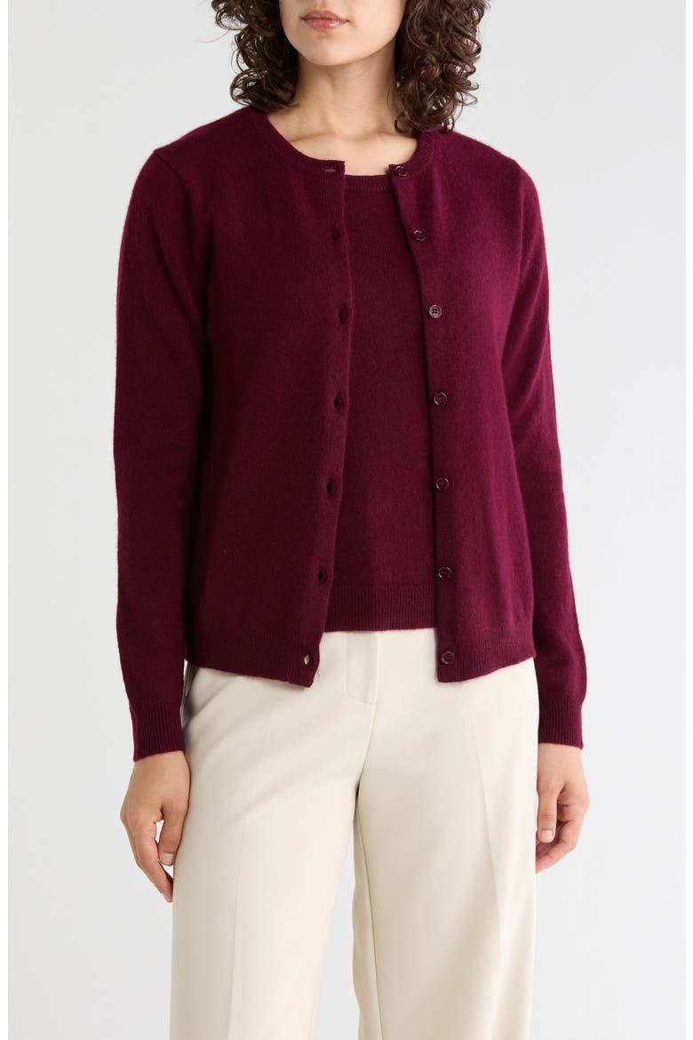 2-Piece Cashmere Twinset, Main, color, BORDEAUX