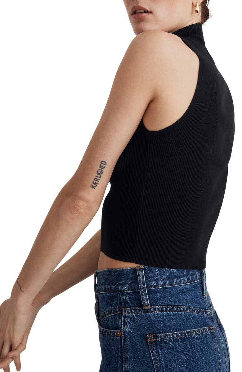 Madewell Mock Neck Wide Rib Sweater, Alternate, color, 