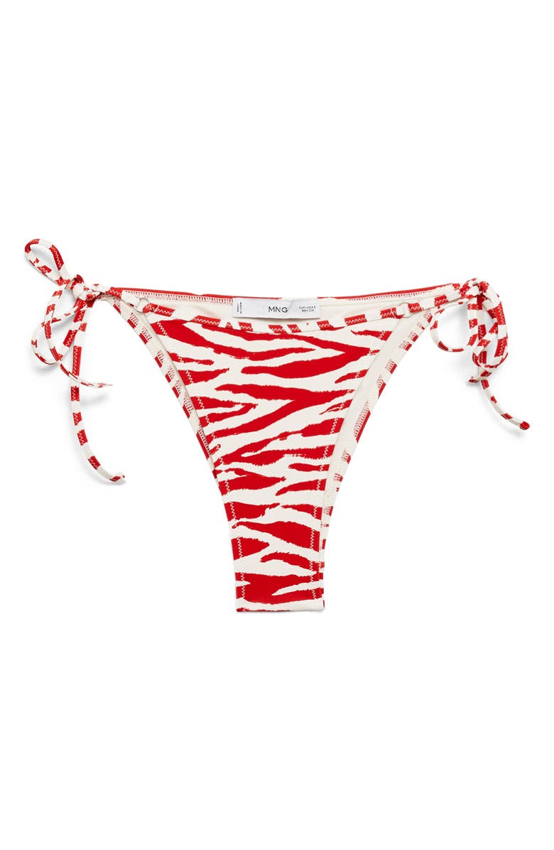 MANGO Zebra Bikini Bottoms, Main, color, Red