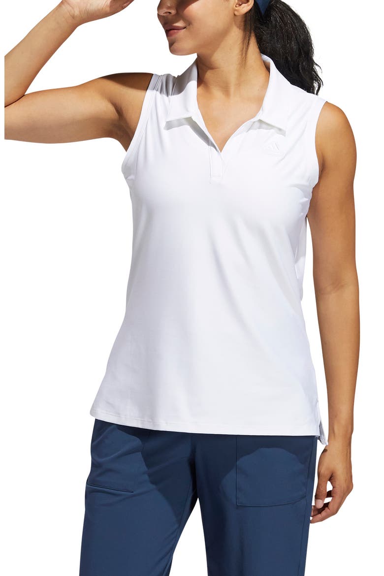 Sleeveless Polo, Main, color, WHITE
