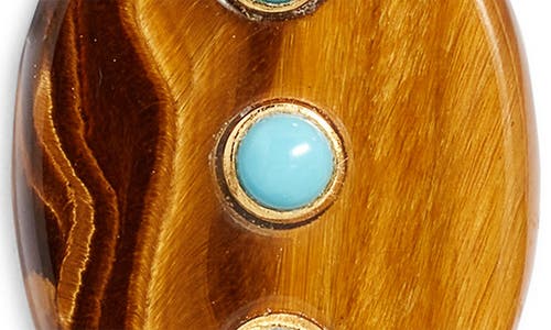 Nest Jewelry Tiger's Eye & Turquoise Drop Earrings In Brown