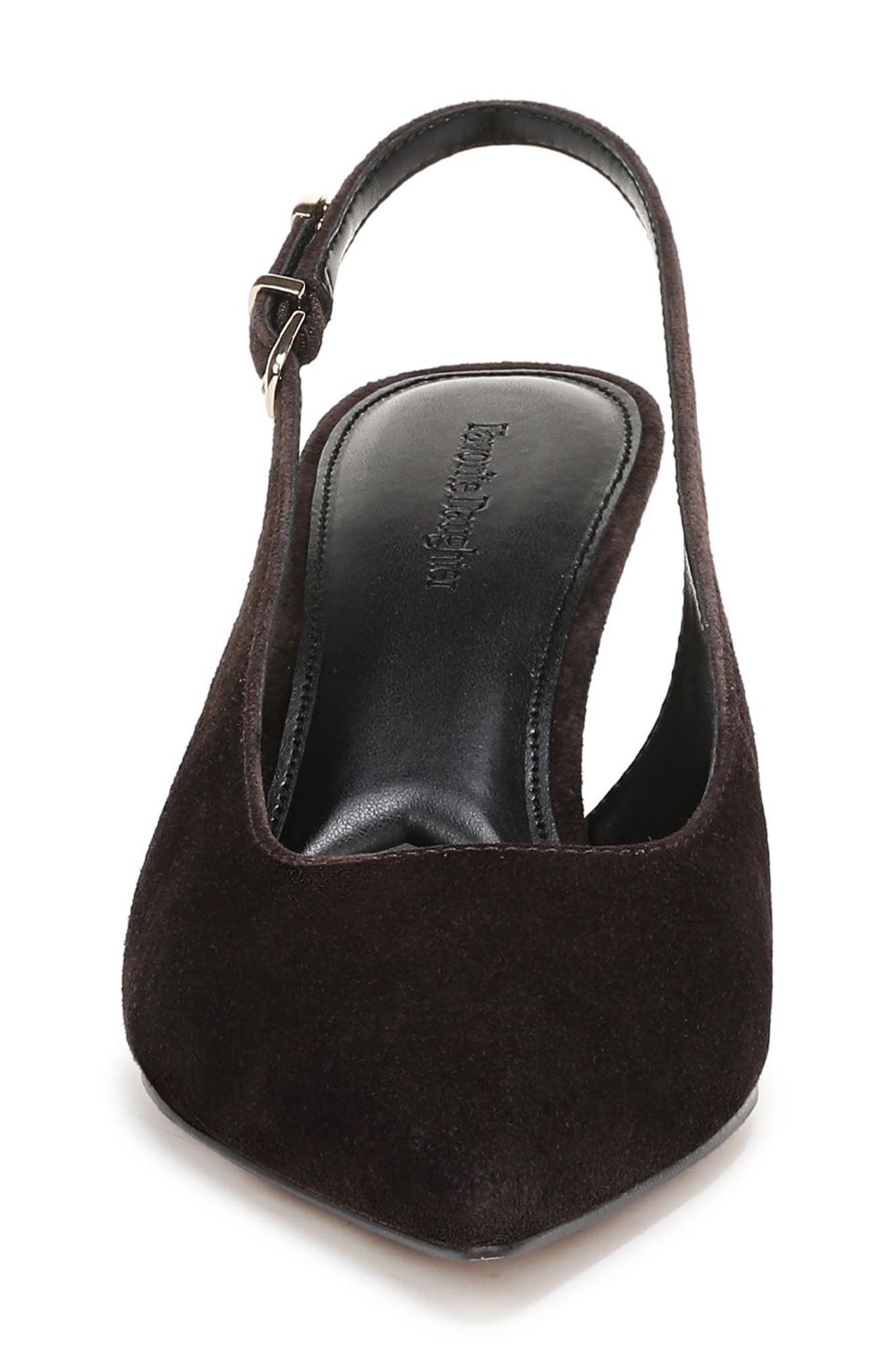Sierra Pointed Toe Slingback Pump, Alternate, color, COFFEE SUEDE