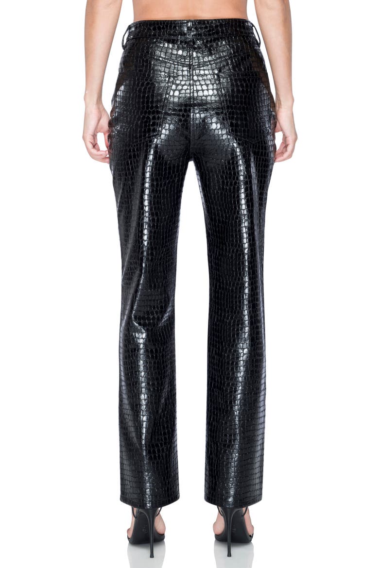 Heston Faux Leather Straight Leg Pants, Alternate, color, BLACK CROC