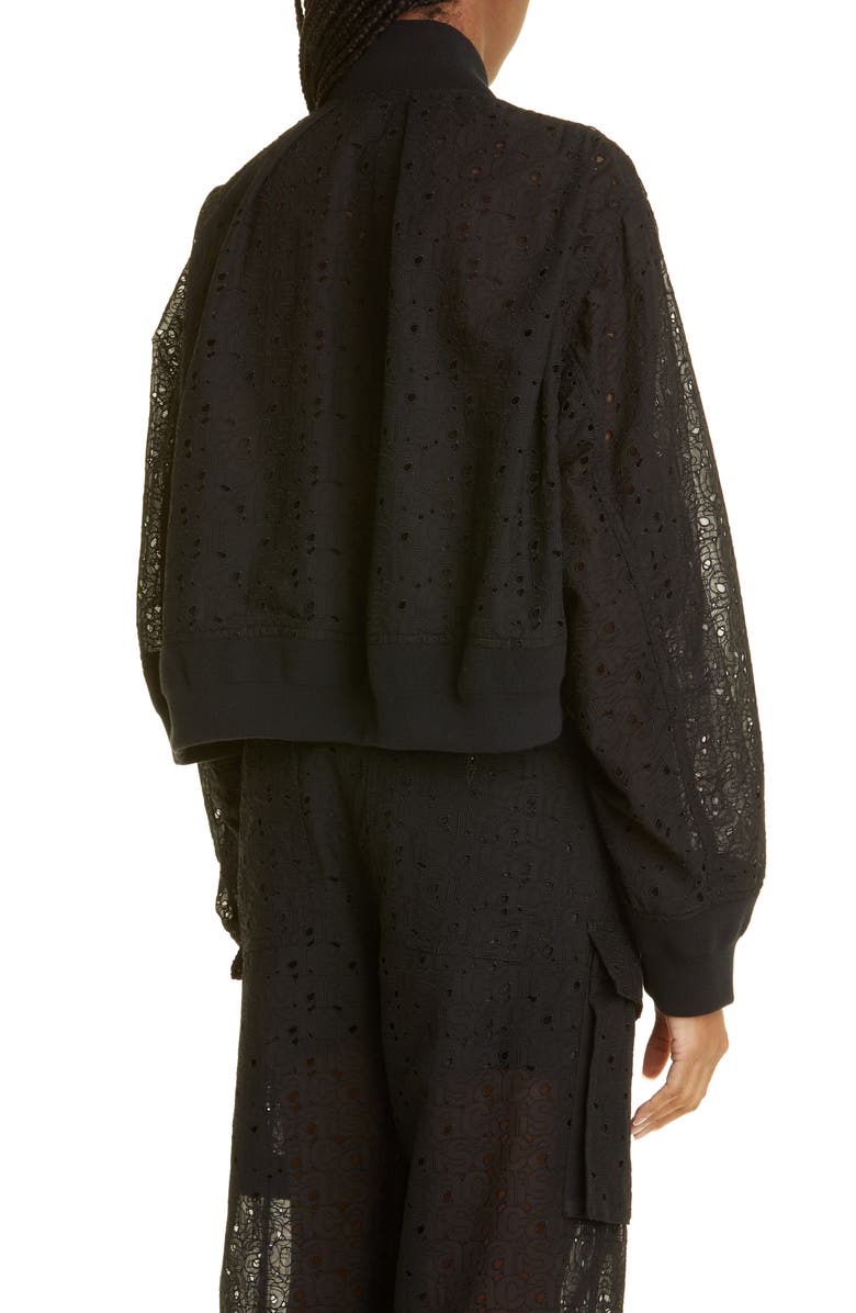 Sacai Logo Lace Bomber Jacket, Alternate, color,