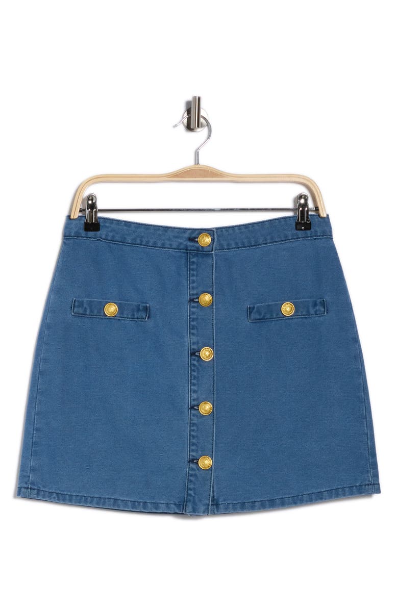 L'AGENCE Kris Denim Miniskirt, Main, color, La Jolla