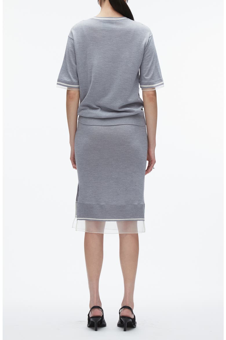 Short Sleeve Knit Wool Dress, Alternate, color, GREY MELANGE