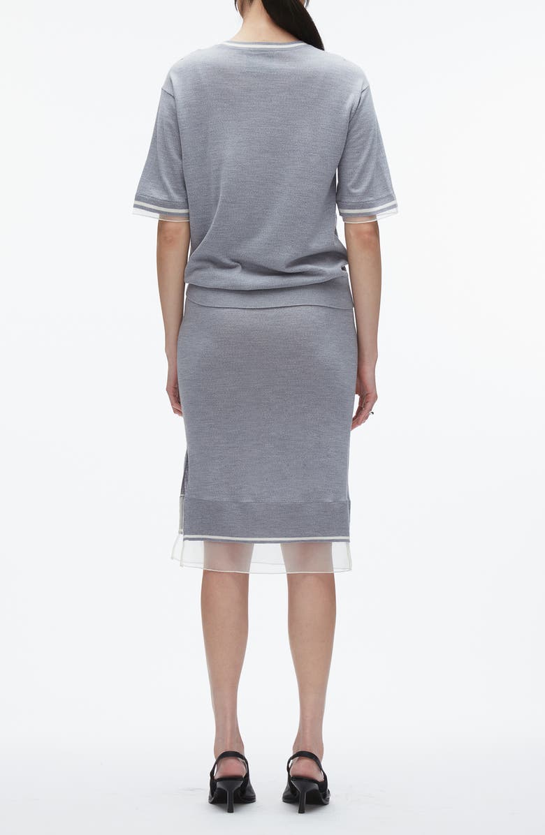 3.1 Phillip Lim Short Sleeve Knit Wool Dress, Alternate, color, Grey Melange