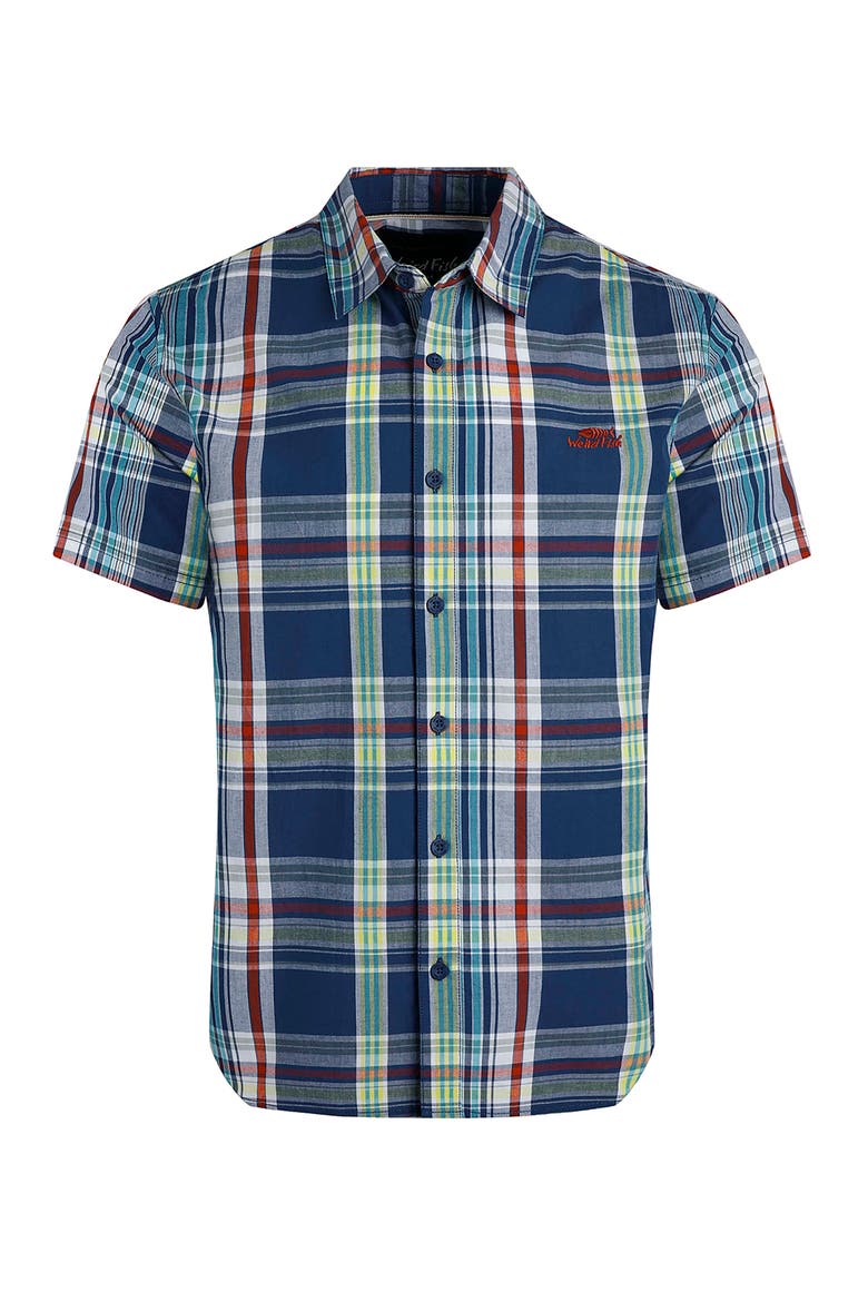 Judd Short Sleeve Check Shirt, Alternate, color, Estate Blue