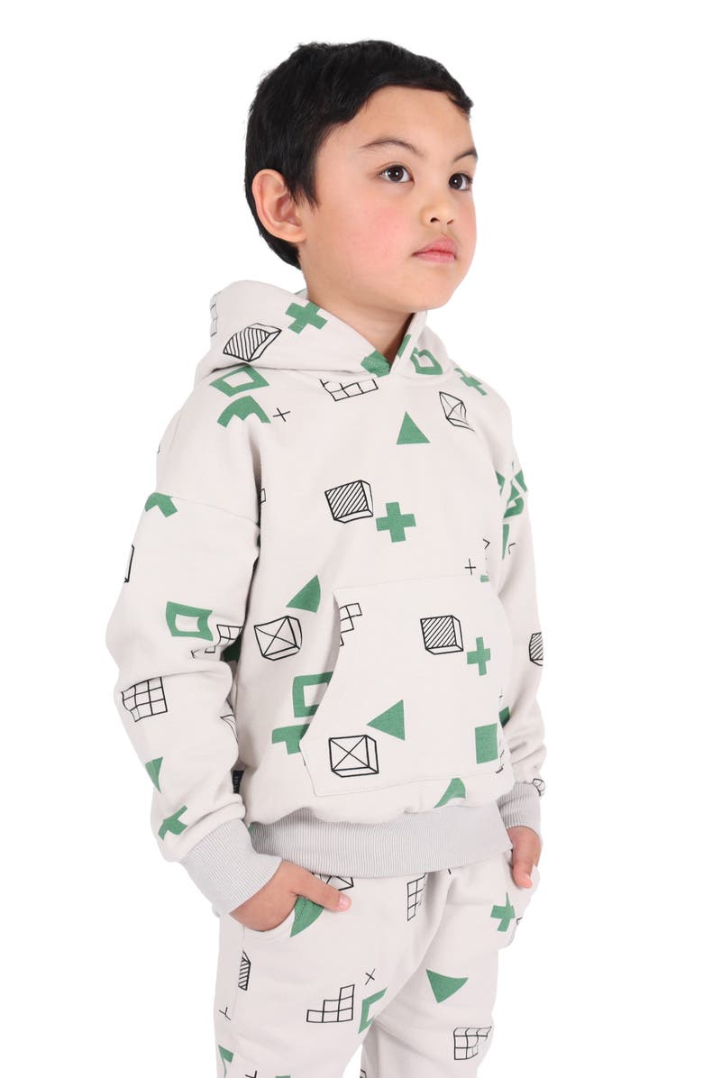 TINY TRIBE Kids' Form Stretch Cotton Hoodie, Alternate, color, Stone