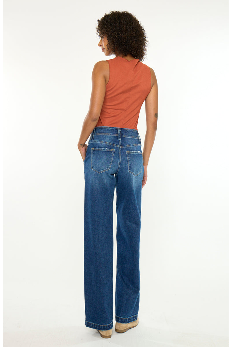Pepper Essentials High Rise Wide Jeans, Alternate, color, Dark Wash