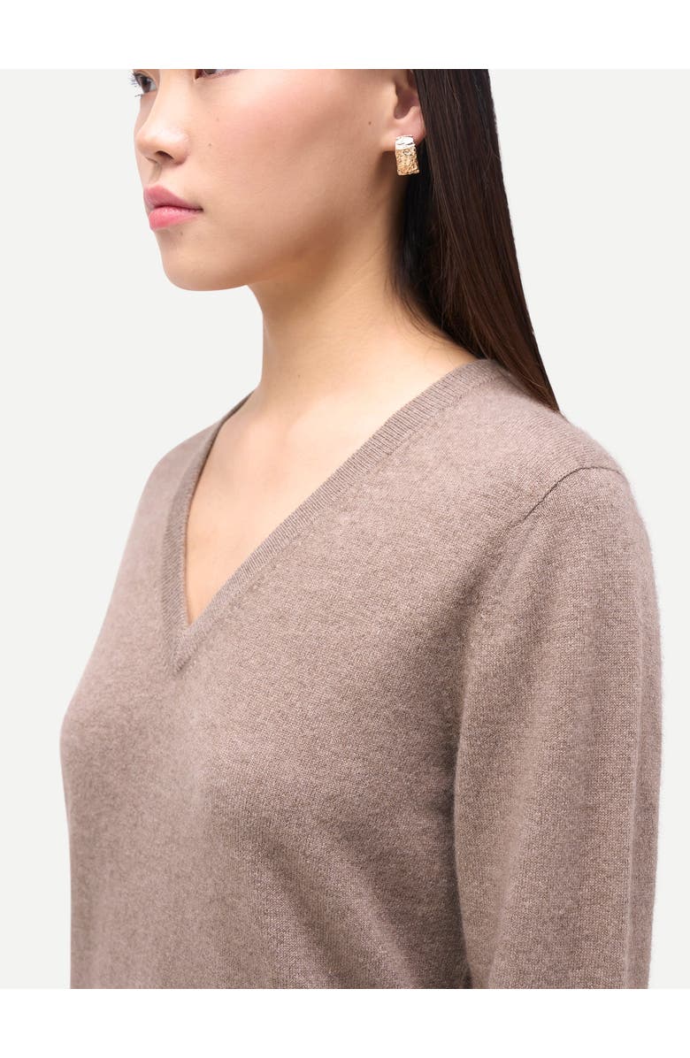 Gobi Cashmere Timeless Cashmere V-Neck Sweater, Alternate, color, Taupe