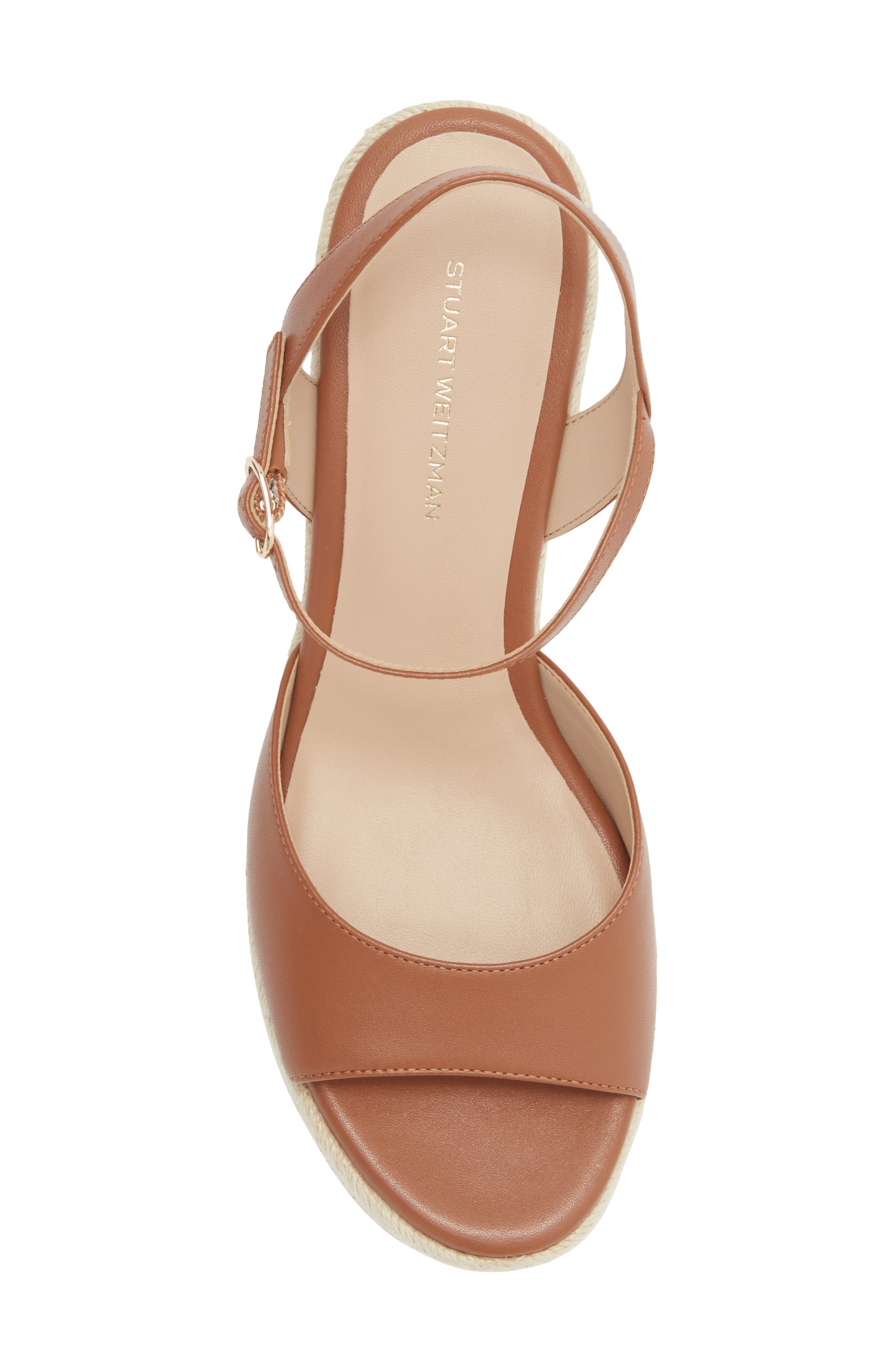 Stuart Weitzman Tia Wedge Sandal, Alternate, color, Saddle