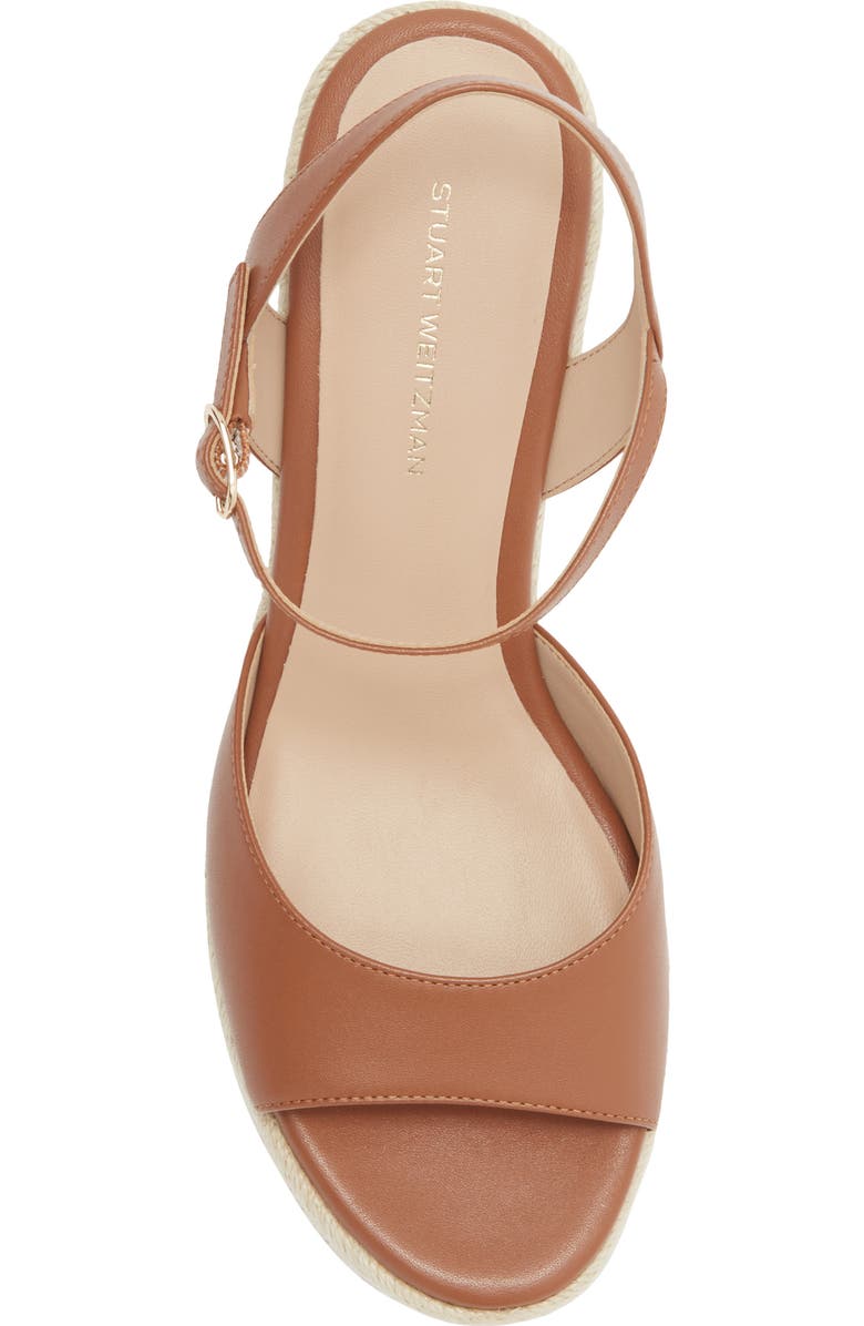 Stuart Weitzman Tia Wedge Sandal, Alternate, color, Saddle