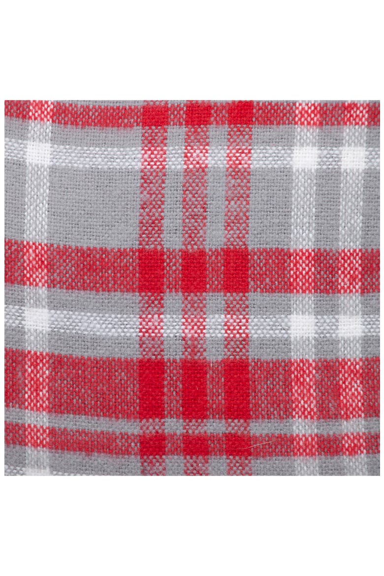 Red Plaid Throw Pillow, Alternate, color, GREY/ RED/ WHITE