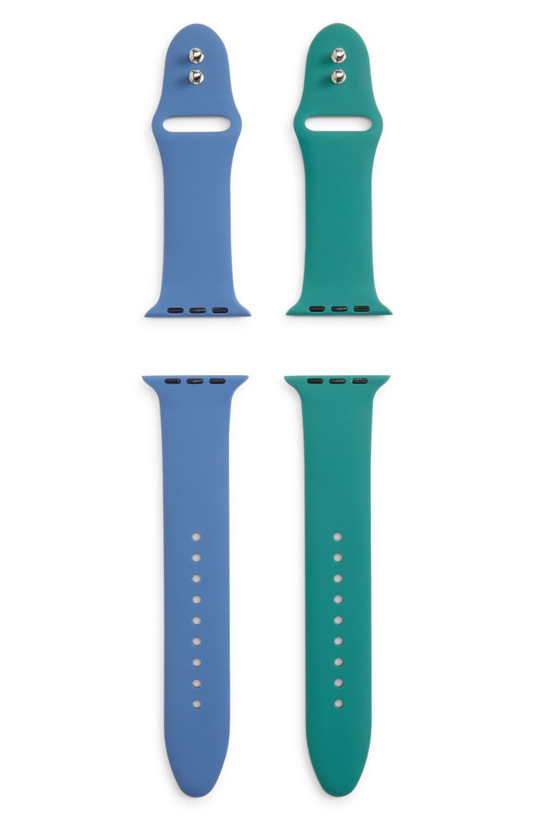 Posh Tech 2-Pack Silicone Watch Bands, Main, color, Alaskan Blue/Green