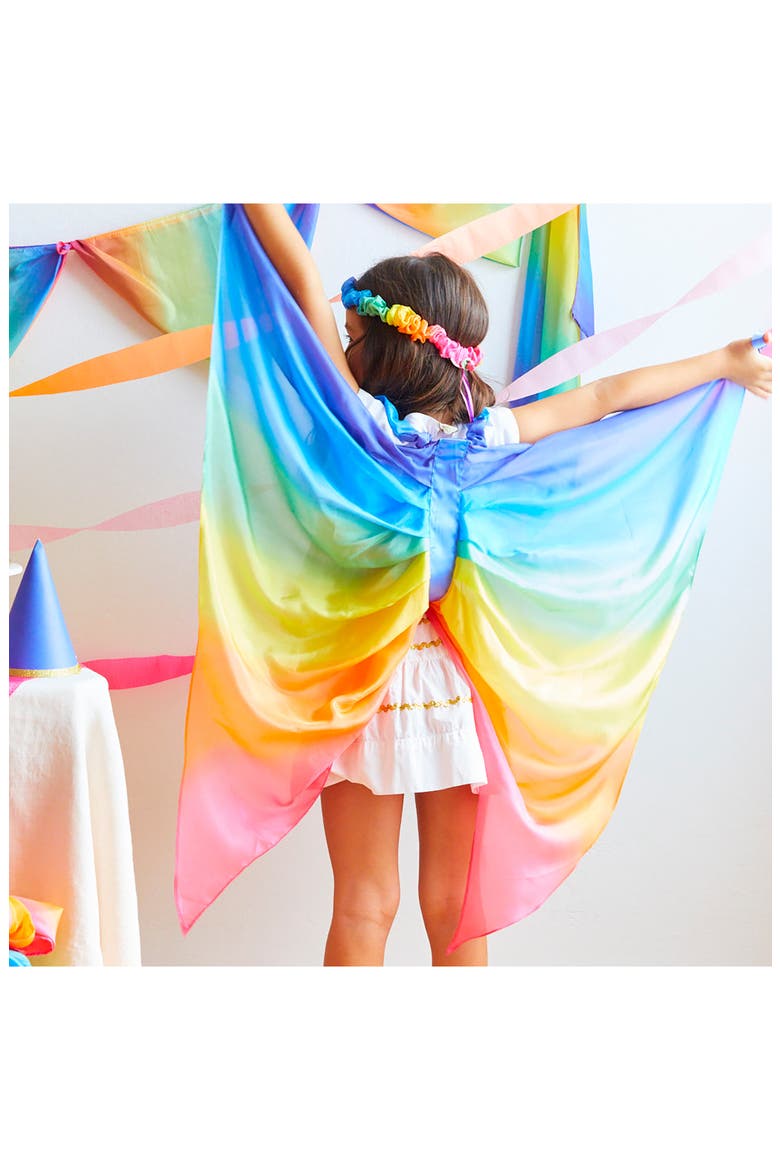 Kids' Rainbow Silk Fairy Wings, Alternate, color, RAINBOW