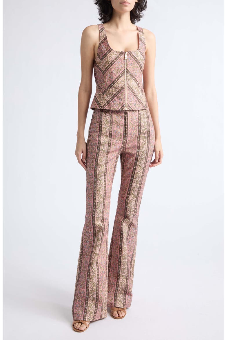 Nicole Paisley Denim Top, Alternate, color, AMOUR PINK MULTI