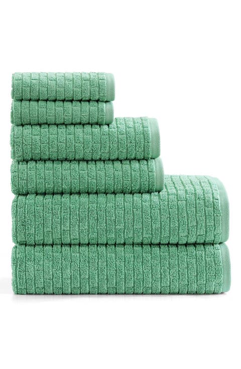 Brick Texture Terry 6-Piece Towel Set