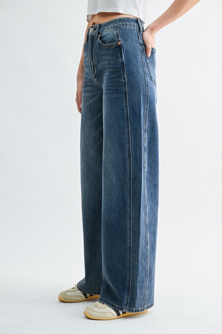 High Waist Barrel Leg Jeans, Alternate, color, Indigo