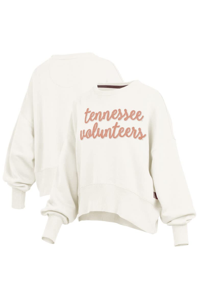 Women's Pressbox Cream Tennessee Volunteers Chelsea Oversized Pullover Sweatshirt, Alternate, color, Cream