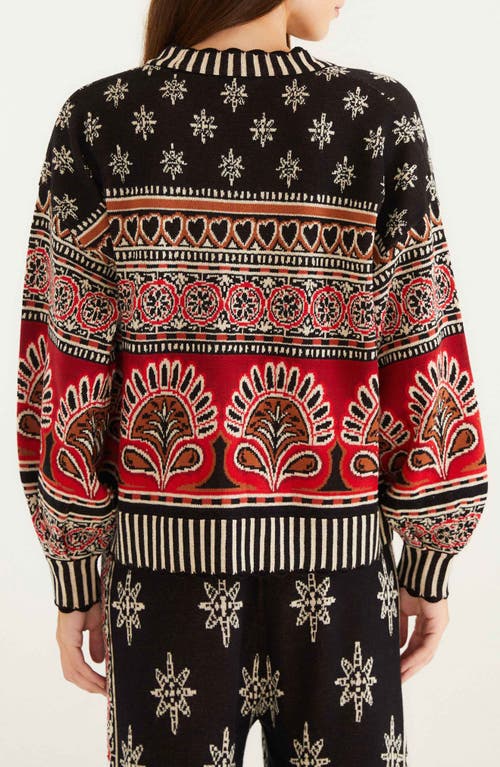 Farm Rio Coconut Grove Cotton Jacquard Cardigan In Multi