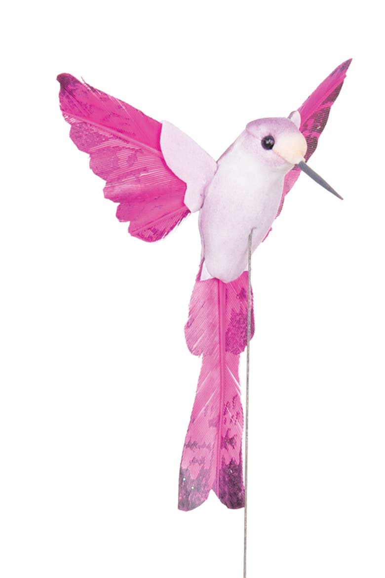 Decorative Plant & Greenery Assortment of 3 Hummingbird Picks, Alternate, color, Pink