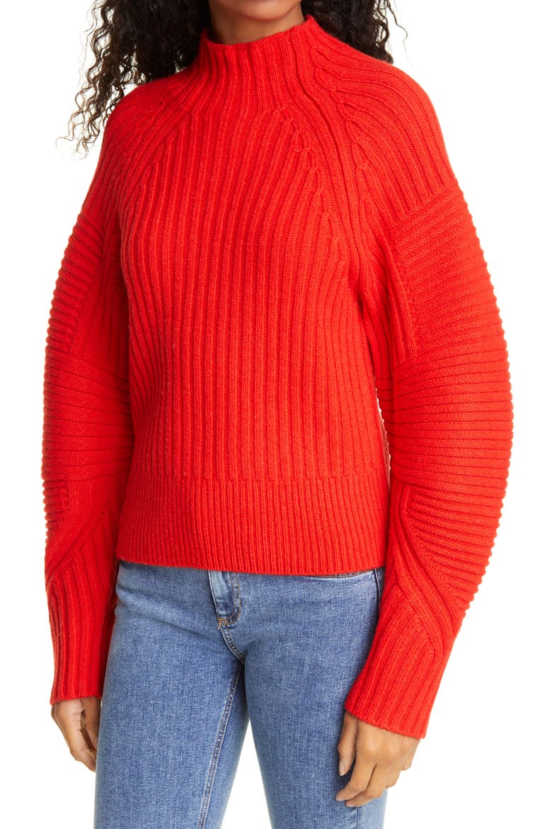 Oakes Mock Neck Merino Wool Sweater, Alternate, color, BATTLERED
