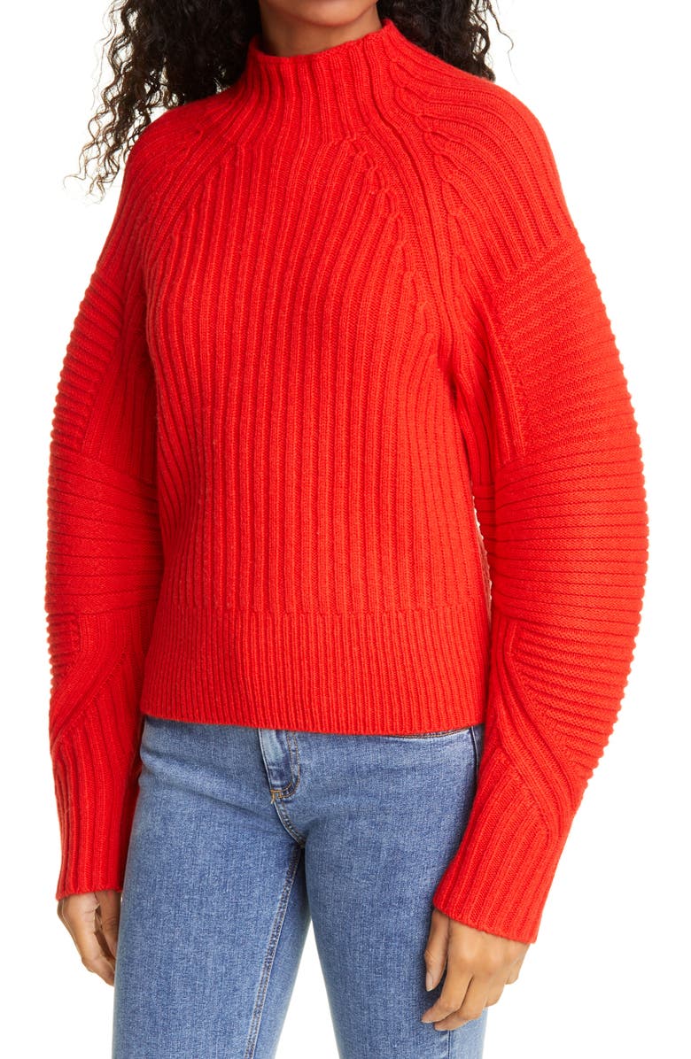 rag & bone Oakes Mock Neck Merino Wool Sweater, Alternate, color, Battlered