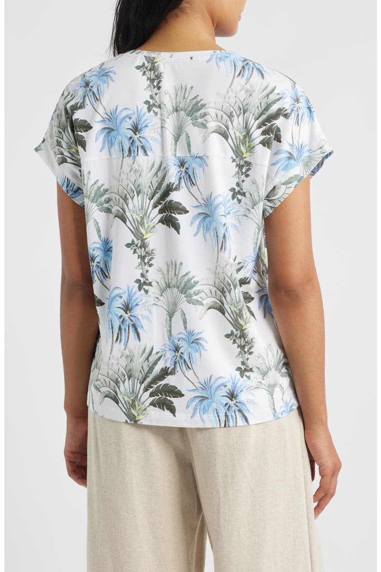 Kauai Palisade Palms V-Neck T-Shirt, Alternate, color, WHITE