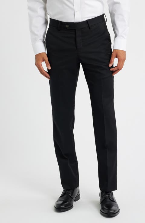 Slim Fit Flat Front Super 100s Wool Dress Pants (Regular & Big)