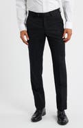 Berle Slim Fit Flat Front Charcoal Grey Super 100s Wool Dress Pants