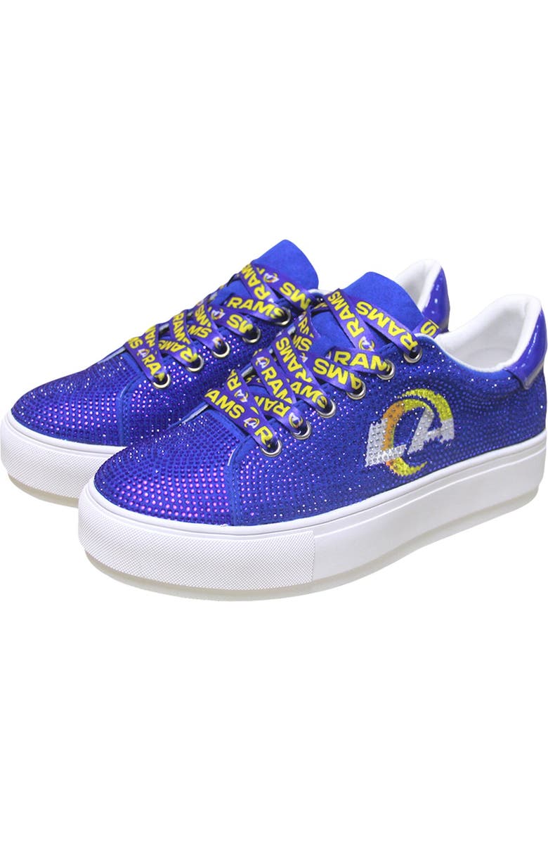 CUCE Women's Cuce Royal Los Angeles Rams Team Color Crystal Sneakers, Main, color,