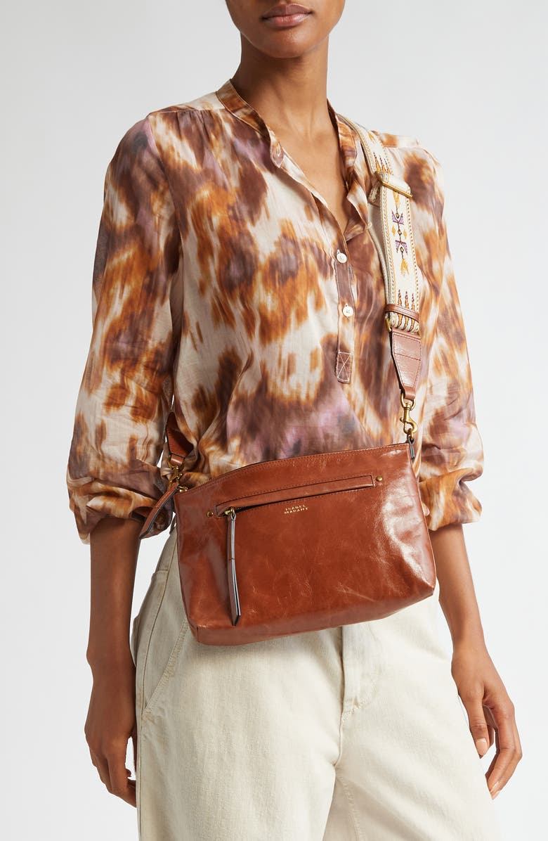 Isabel Marant Nessah Wardy Leather Shoulder Bag, Alternate, color,