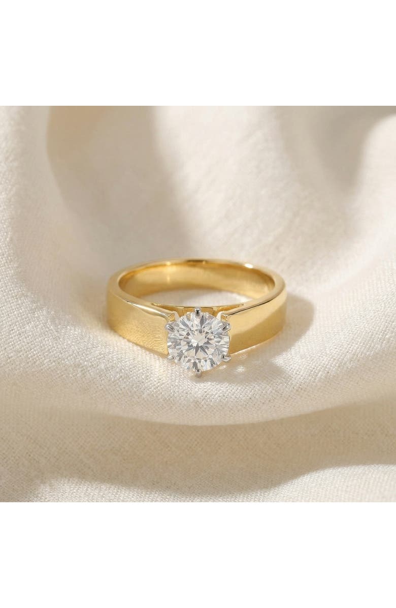 Bliss Diamond 2Ct Round Moissanite Solitaire Engagement Ring Gold, Alternate, color, 10K Yellow Gold