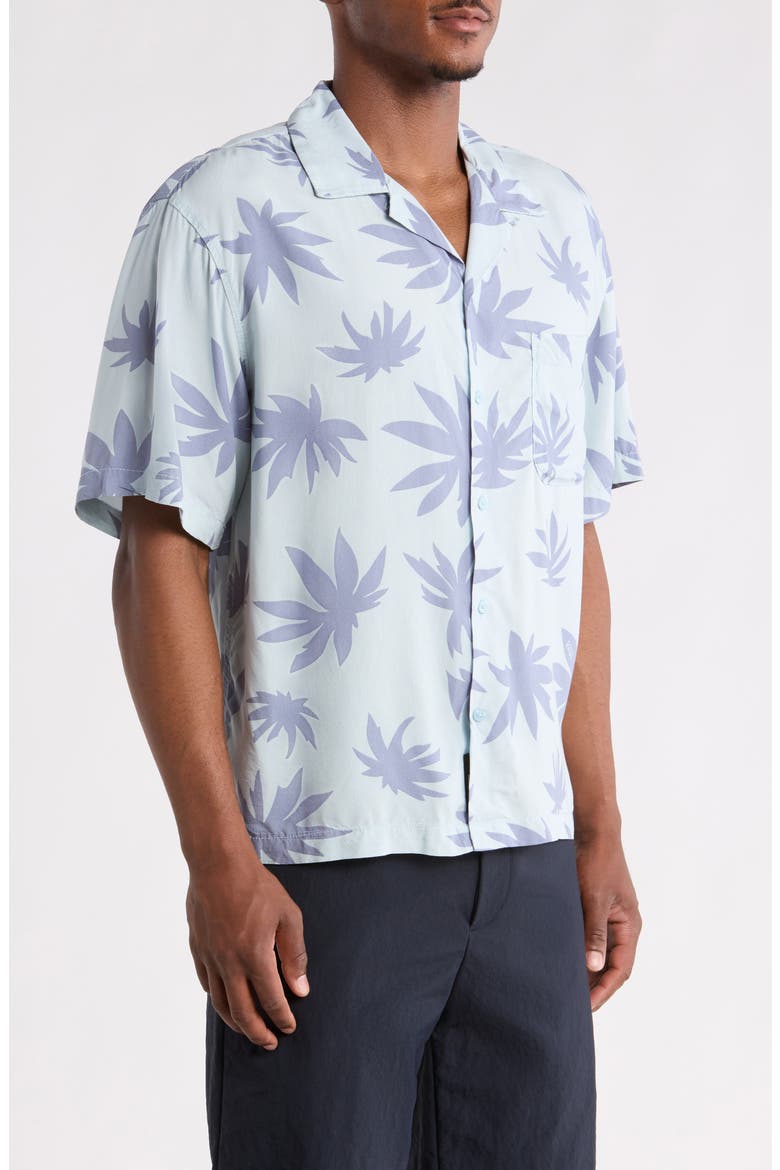 Van Doren Print Camp Shirt, Alternate, color, DAWN MIST