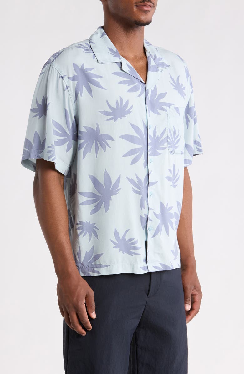 Vans Van Doren Print Camp Shirt, Alternate, color, Dawn Mist