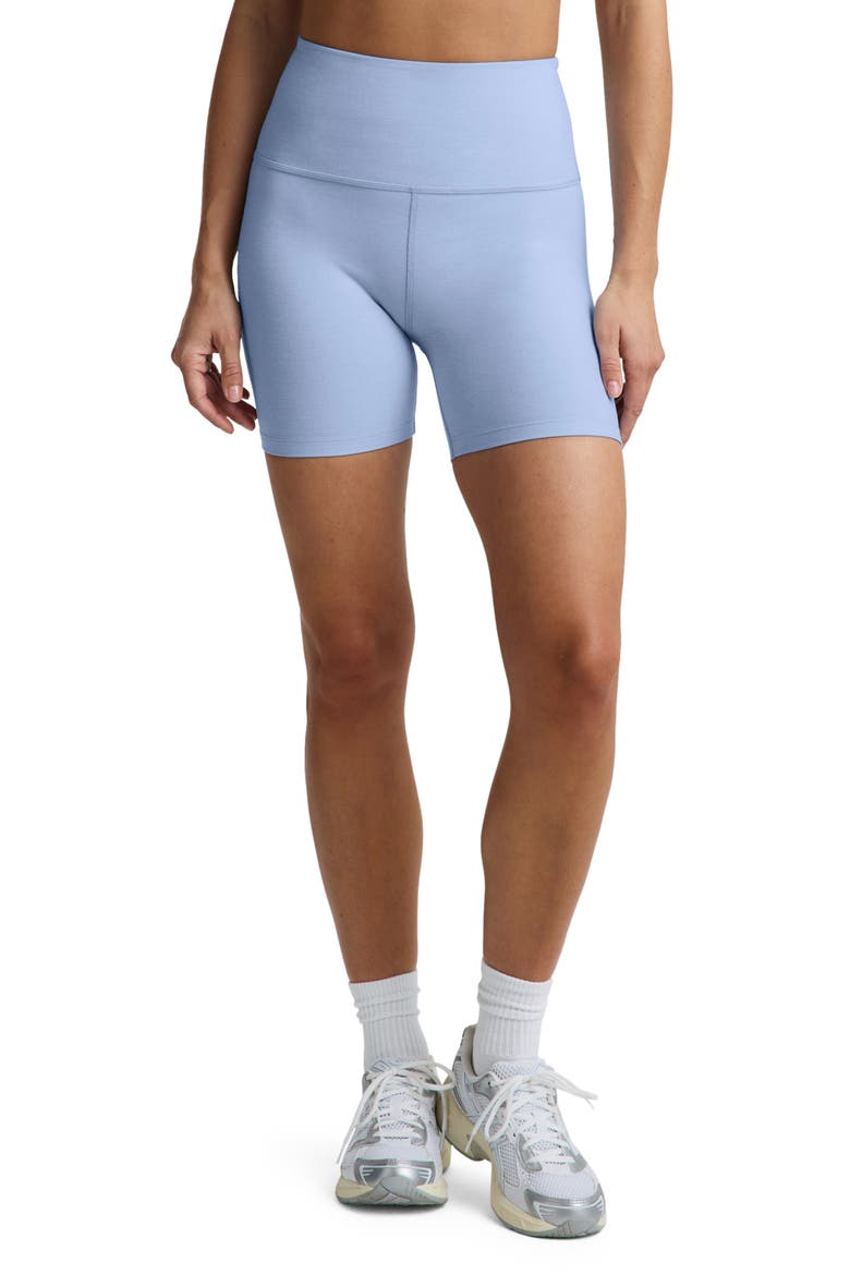 Keep Pace Space Dye Bike Shorts, Alternate, color, PASTEL PERIWINKLE HEATHER