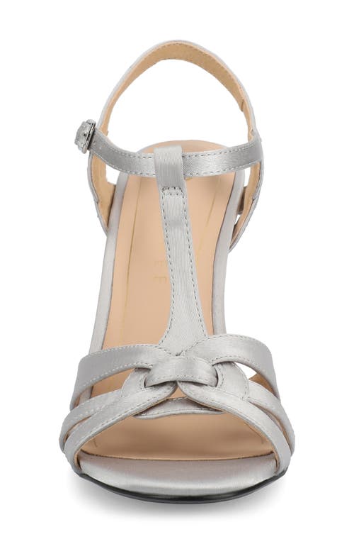 Journee Collection Valry Strappy Sandal In Satin/silver