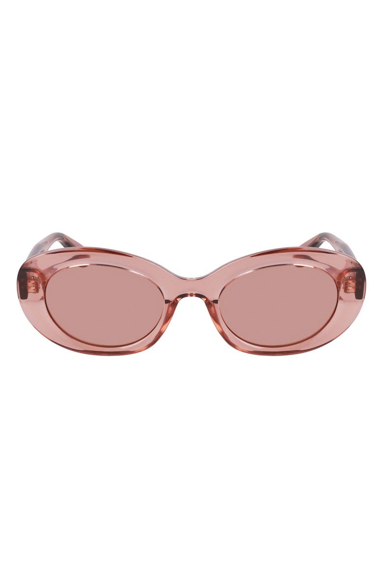 Longchamp Le Pliage 50mm Oval Sunglasses, Main, color, Transparent Rose