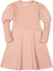 Hope & Henry Kids' Organic Long Sleeve Cable Bodice Sweater Dress