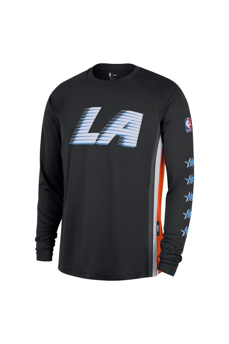 Men's Nike  Black LA Clippers 2025/26 City Edition Authentic Pregame Dri-FIT Long Sleeve Shooting T-Shirt, Alternate, color, Black