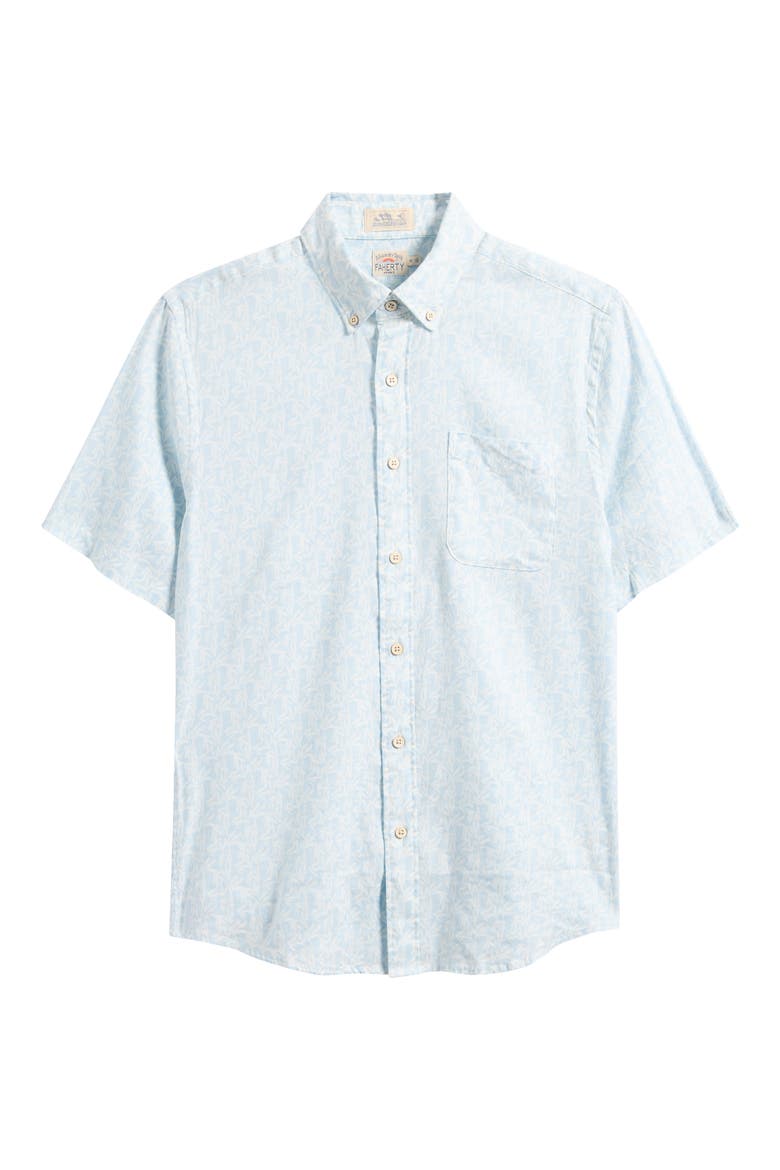 Breeze Short Sleeve Button-Down Shirt, Alternate, color, CLEAR SKY LEAF