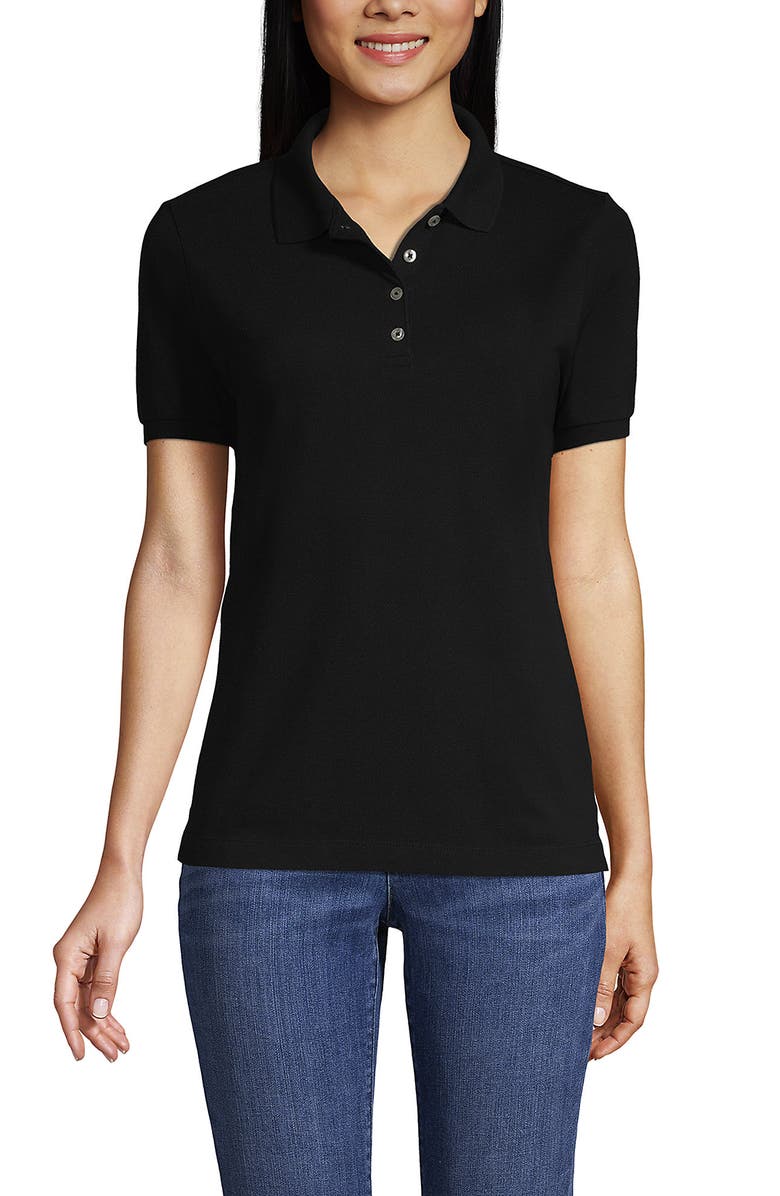 Lands' End School Uniform  Banded Short Sleeve Fem Fit Mesh Polo, Main, color, 