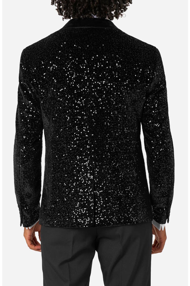 Black Sequin Dinner Jacket, Alternate, color, BLACK