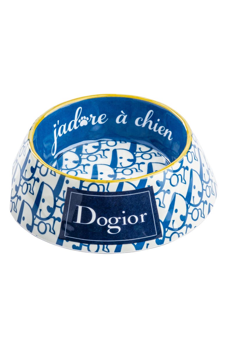 Haute Diggity Dog Dogior Pet Bowl, Main, color, Blue/ White